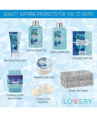 Heavenly Ocean Bliss Home Spa Gift Basket - 9pc Bath & Body Set for Women - Perfect for Father's Day, Wedding, Anniversary, Birthday, Graduation - Buy Online on GoSupps.com