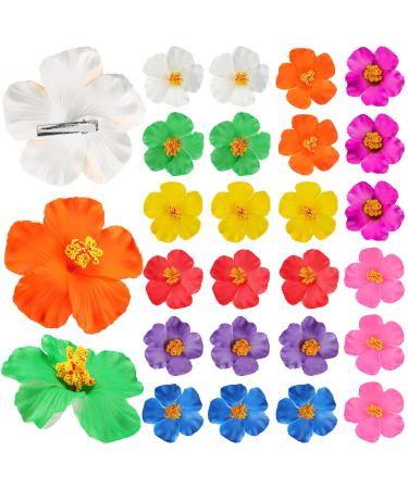 27 Pcs Hawaiian Flower Hair Clips  Hibiscus Foam Hair Accessories Clip for Women  Hawaii Tropical Party Supplies  Vacation Outfit Bridal Wedding Party Decorations  3.15-3.54 Inch