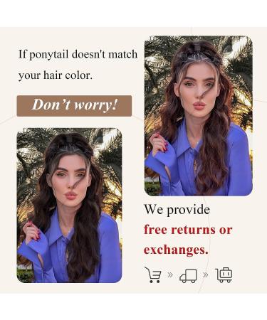 Aikaa Curls Cord Strip Ponytail Extension - 60cm Wavy Curly Synthetic Hair for Women (1B# Black) - Buy Online on GoSupps.com