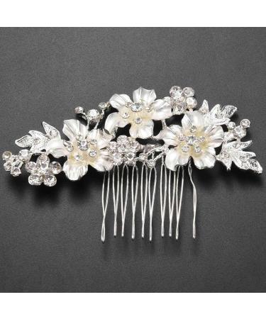 Wedding Bridal Hair Combs Vintage Imitation Crystal Hairpins Prom Jewelry Gold Silver Flower Pattern Hair Accessories Pins Women Silver - Buy Online on GoSupps.com
