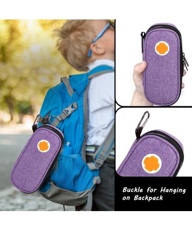 Curmio Double Layer Adrenaline Travel Bag - Portable Storage for EpiPens AUVI-Q & Asthma Inhalers - Purple - Buy Online on GoSupps.com