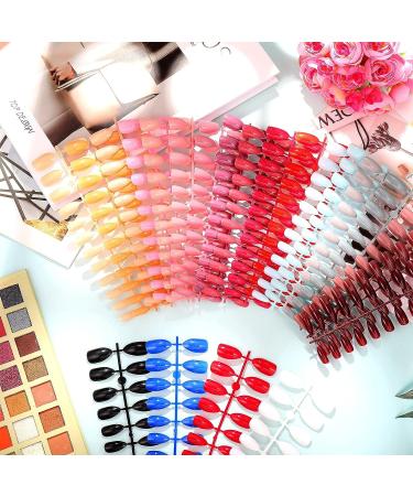864 Short Almond Press on False Nails - Glossy Full Cover Colorful Artificial Nails for Nail Art Salon - Buy Online on GoSupps.com