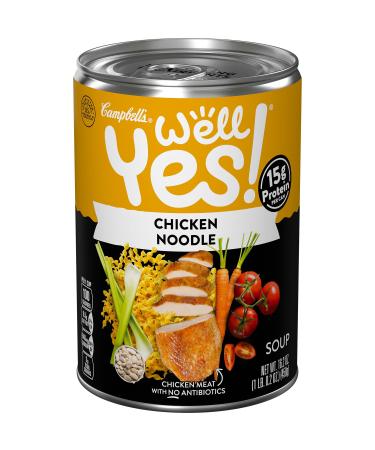 Campbell's Well Yes! Chicken Noodle Soup, 16.2 oz. Cans (Pack of 4) Chicken Noodle 1.01 Pound (Pack of 4)