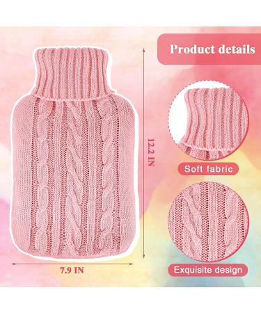 2-Piece Hot Water Bottle Cover - Knitted Soft Cover for Hot/Cold Therapy - Menstrual Cramps & Pain Relief - Pink Khaki 2000ml - Buy Online on GoSupps.com