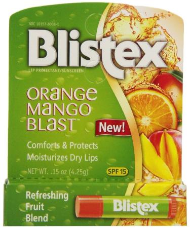 Blistex Lip Protectant SPF 15 Orange Mango Blast.15 oz (Pack of 12)