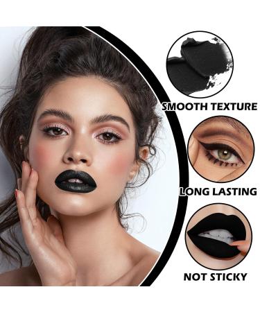 NVLEPTAP Lip Color Set - Matte Black Lipstick Lip Liner Gloss & Stain for Goth Cosplay & Halloween Makeup - Buy Online on GoSupps.com