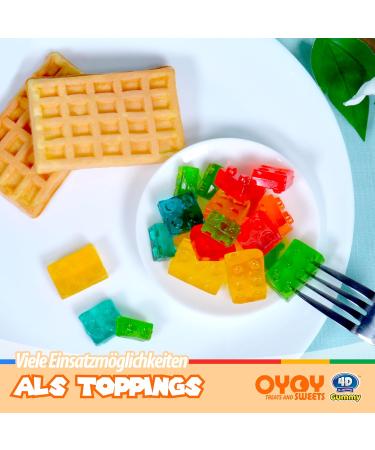 Buy 3x Amos 4D Gummy Blocks - Edible Building Blocks 100g | Perfect for Kids' Birthdays & Muffin Decoration - Buy Online on GoSupps.com