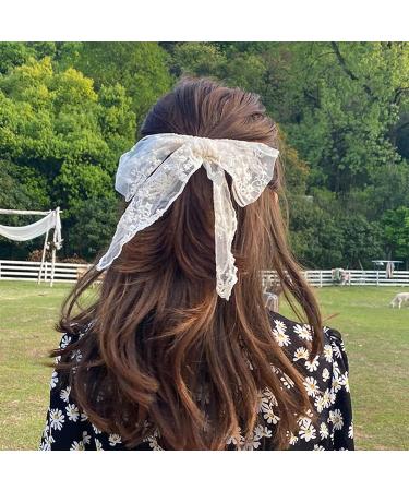 Lace Bow Hair Clips - Elegant Handmade Flower Barrette Hair Accessories - Buy Online on GoSupps.com