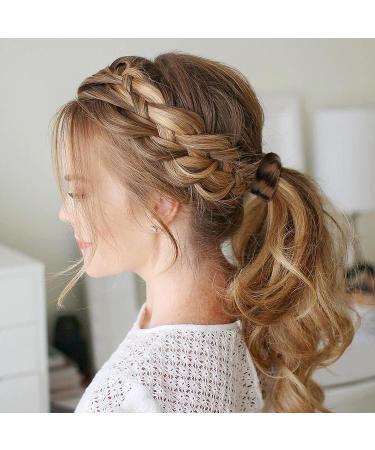 MOTZU 9-Piece Women's Fashion Ponytail Holder Set - Elastic Hair Bands, Hair Ties, Brown Color - Buy Online on GoSupps.com
