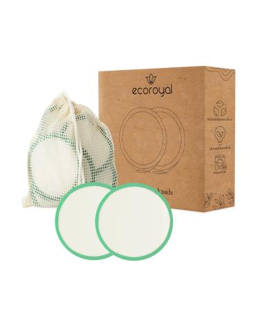 ECOROYAL Slighting pads washable | 10 reusable cotton pads made of bamboo and cotton |2-layers | incl.Laundry net |Cosmetic pads for make-up removal I