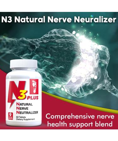 N3 Natural Nerve Neutralizer Plus - Advanced Nerve Support Supplement with Vitamin D3 B1 B6 B12 DHA & Turmeric - 60 Tablets for Repair & Regeneration - Buy Online on GoSupps.com