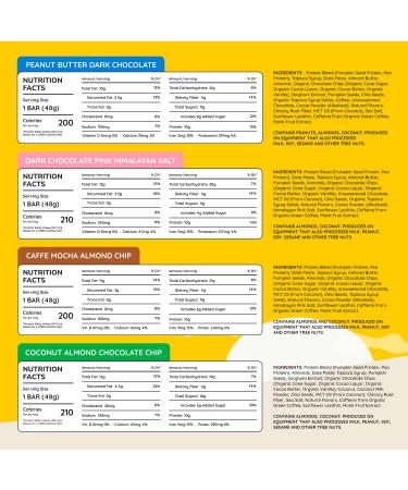 QUANTUM Energy Square | Organic Caffeinated Protein Bars | Plant Based, Gluten-Free, Vegan | 10g Protein | MCT Oil | Healthy Breakfast Snacks | Non-GMO | Dairy & Soy Free | 8 Pack Variety - Buy Online on GoSupps.com