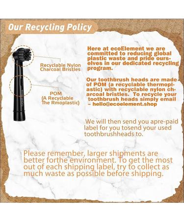 ecoELEMENT Oral B Black Replacement Heads - 8 Pack Recyclable Charcoal Brush Heads - Buy Online on GoSupps.com