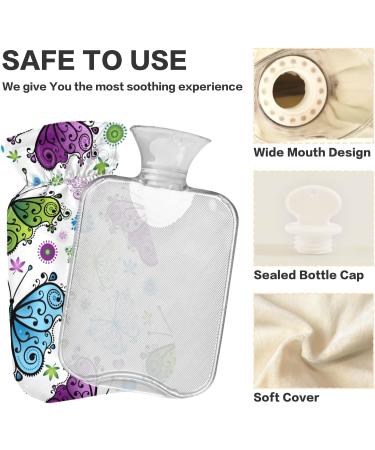 Spring Butterflies Hot Water Bottle with Cover - 2L Large Hot Water Bag for Cramp & Pain Relief | International Shipping Available - Buy Online on GoSupps.com