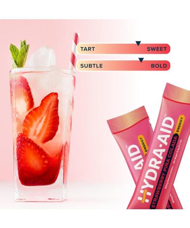 HYDRA AID Hydration Energy Powder Drink Mix | Marine-Mineral Electrolytes Vitamins B C D Low Sodium | 14 Stick Packs - Strawberry Pina Colada | Vegan Non-GMO Gluten Free - Buy Online on GoSupps.com