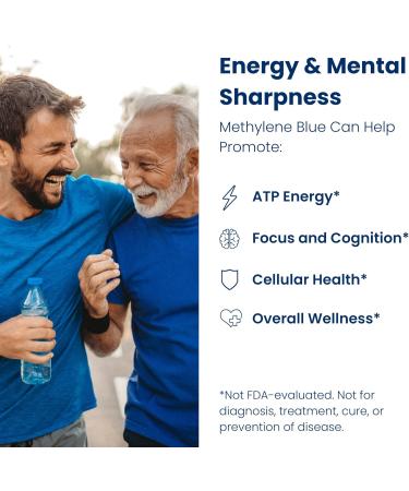 Nutricel Methylene Blue Capsules - Pharmaceutical Grade Supplement - Trusted Made in America Brand - 12mg (USP Reference Compliant) with Vitamin C Ester Enhanced Absorption - Third Party Tested (60ct) - Buy Online on GoSupps.com