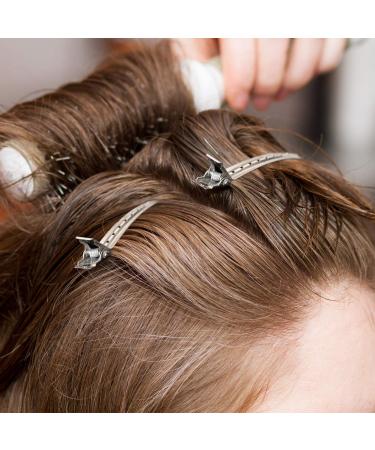 Voarge 24-Pack Silver Hair Clips - Metal Duck Bill & Alligator Curl Clips for Hairdressers | Durable Hair Clamps & Cut Clips - Buy Online on GoSupps.com
