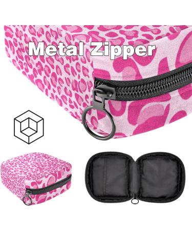 Portable Women's Binding-Up Bags | Menstrual Cup & Tampon Bags for Teens | Pink Leopard Pattern - Buy Online on GoSupps.com