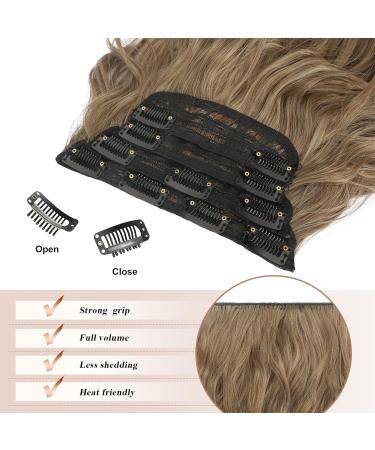 Feshfen Clip-In Extensions | 4PC Synthetic Wavy Hair Extensions (Brown & Blonde 50 cm) - Effortless Volume & Style for Women - Buy Online on GoSupps.com