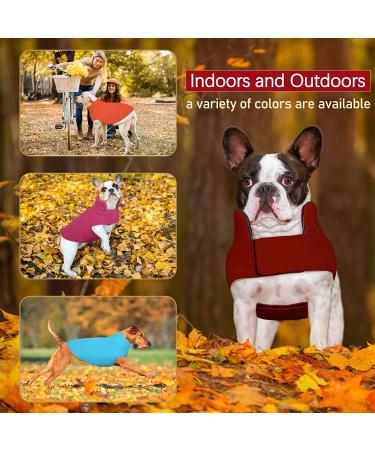Windproof Winter Fleece Dog Jacket for Cold Weather Reflective Pet Vest for Large Breeds - Burgundy XL - Buy Online on GoSupps.com