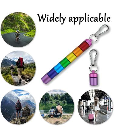 Portable Pill Case Keychain - Metal Pocket Box for Purse - Mini Organizer Container - Waterproof Pill Holder Bottle for Travel and Outdoor Camping - Buy Online on GoSupps.com