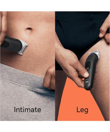 Braun Body Groomer 3 Manscaping Tool For Men With SkinShield Technology Sensitive Comb Wet & Dry 100% Waterproof UK 2 Pin Plug BG3350 Black/Grey - Buy Online on GoSupps.com