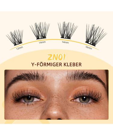 QueWel Self-Adhesive Eyelash Clusters - Natural Look Individual Extensions 32 pcs Reusable DIY Easy for Beginners (ZN01) - Buy Online on GoSupps.com