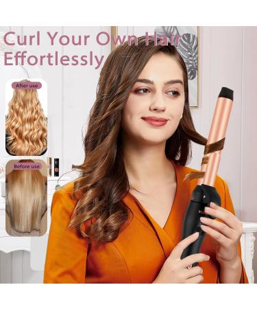 Rotating Curling Iron 1 Inch - Automatic Curling Wand for Effortless Beach Waves Fast Heating & Dual Voltage - Perfect for Medium & Long Hair - Buy Online on GoSupps.com