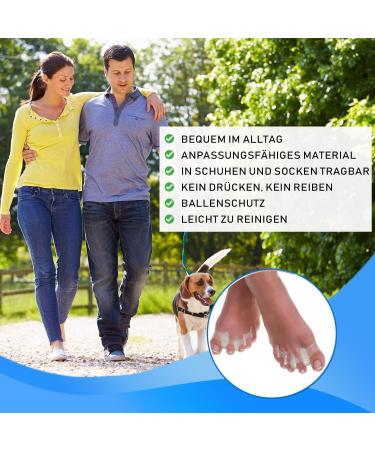 SiaMed 4x Hallux Valgus Toe Separator Splints - Soft Gel Silicone Splint for Foot Pain Relief - 2 Pairs for Hallux Valgus Treatment - International Shipping Available - Buy Online on GoSupps.com