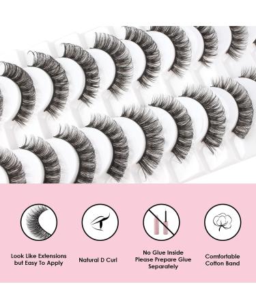 8 Pairs Fluffy Wispy Natural False Eyelashes(G880-G889) - Reusable - 3D Effect Russian Strip Fake Lashes D Curl Naturally Thick Eyelashes G887 - Buy Online on GoSupps.com