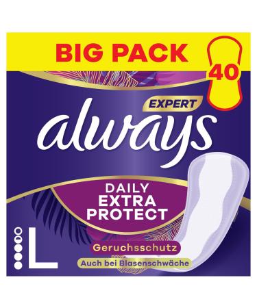 Always Dailies Extra Protect Panty Liners Women Long (40 Pads) Giga Pack odor-neutralizing breathable flexible NEW