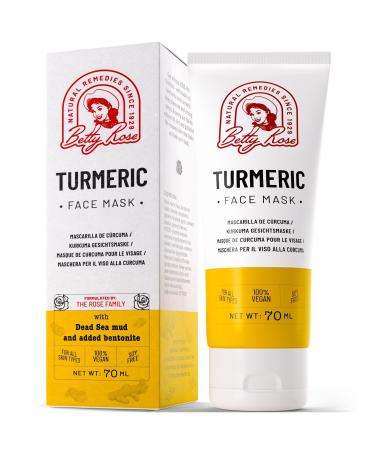 Betty Rose's Botanicals             Turmeric Face Mask  Aztec Clay Mask  Brightening Facial Treatments  100% Organic Face Mask  Clay Mask for Face  Reduce Acne  Dark Spots  Skin Care