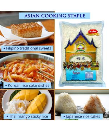 Sunlee Thai Sweet Rice - Premium Gluten-Free Sticky Rice for Desserts - 5 lbs - Buy Online on GoSupps.com