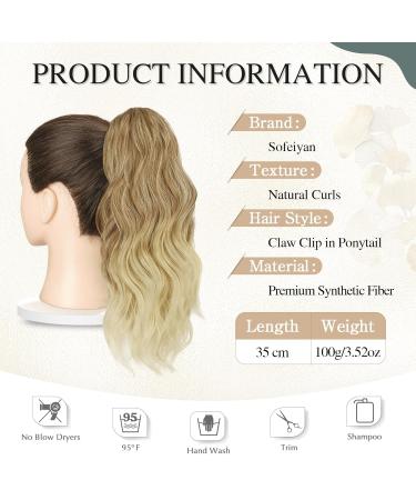 Sofeiyan Ponytail Extension Clip-In | Long Corrugated Curly Hair Extensions - Heat-Resistant for Women - Blond to Bleaching Blonde - Buy Online on GoSupps.com