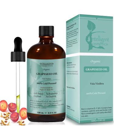 GRAPESEED OIL 100ML 100% Cold Pressed Unrefined Organic Pure & Natural. Skin Care Facial Oil Anti Ageing Tightens & Shrinks Large Pores Acne Treatment Balances Oily Skin NEW