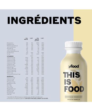 yfood Smooth Vanilla ready-to-drink meal THIS IS FOOD meal replacement 34 g protein 26 vitamins and minerals (12 x 500 ml) vanilla flavour - Buy Online on GoSupps.com
