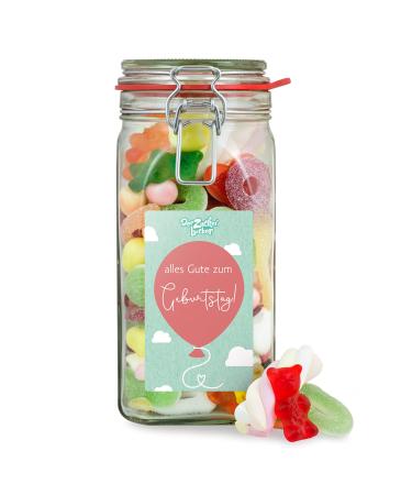 Happy Birthday Candy Jar - High Quality Jar with Colorful Candy Great Birthday Gift L - Birthday