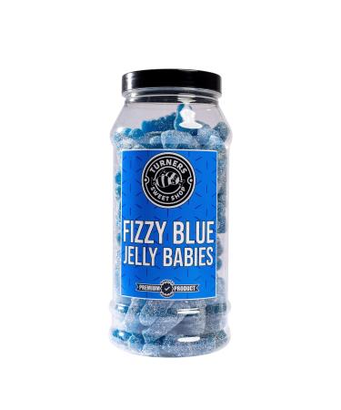Fizzy Blue Jelly Babies - 550g by Turners Sweet Shop Traditional Retro Gift Jar Classic Original Pick & Mix Sweets Quality Confectionary Fantastic Gifts for Him Her or Them