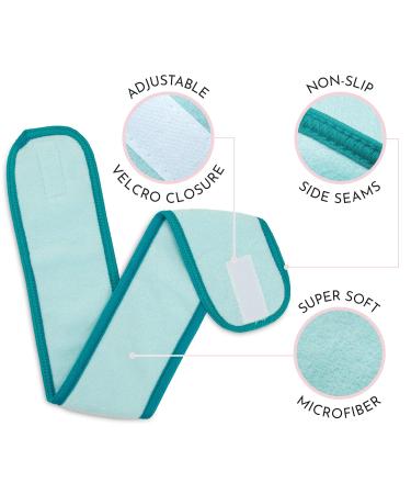 S&T INC. Teal Floral Makeup Spa Headband 2 Pack - 23.5 x 3.25 | Face and Makeup Headband for Washing Face - Buy Online on GoSupps.com