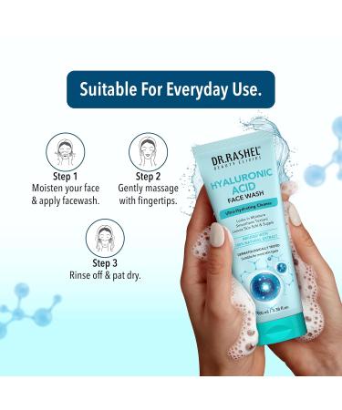 DR.RASHEL Hyaluronic Acid Face Wash For Men & Women Concentrate For Deep Cleansing & Clove Purifying Face Wash With Natural Ingredients Suitable For All Skin Oily To Normal - 100 ml /3.38 Fl Oz - Buy Online on GoSupps.com