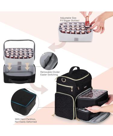 BEGULF Multi-Pocket Nail Polish Organizer Case with UV Light Storage - Holds 48 Bottles - Nail Tech Storage Bag in Black - Buy Online on GoSupps.com