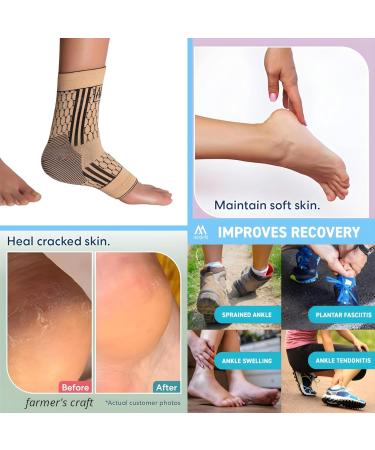 Farmer's Craft Ankle Brace Support Sleeve & Moisturizing Cracked Heel Treatment - Adjustable Neoprene Stabilizer Socks (Medium) - Eliminate Pain & Enhance Comfort - Buy Online on GoSupps.com