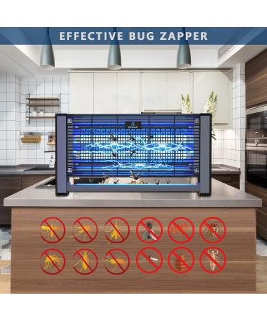 Homesuit Indoor Bug Zapper 20W Electric Mosquito Moth Wasp Insect Fly Trap Light | 3000V Powerful Bug Lamp for Home & Office | Includes 2 Replacement Bulbs - Black - Buy Online on GoSupps.com