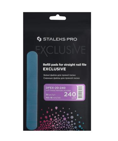 Staleks Disposable Files for Straight Nail Files (Soft Base) EXCLUSIVE 20 (30 Pieces) (DFEX-20-240 Grain)