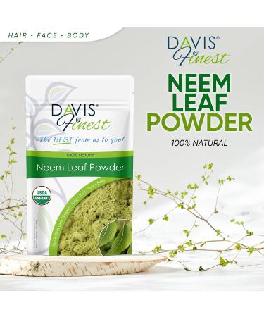 Davis Finest Neem Powder 100% Pure & Natural Leaf Plant - Promotes Healthy Scalp & Skin, Hair Growth, Dandruff, Hair Loss - 300g (3x100g) Pack - Buy Online on GoSupps.com