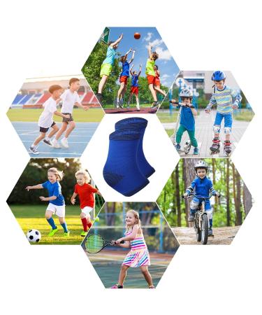Nuanchu 2 Pairs Kids Ankle Brace Kids Ankle Compression Socks Elastic Ankle Compression Sleeve Sports Ankle Support Brace for 5-12 Years Kids (Blue Black 2 Pairs) One Size 2 Blue Black - Buy Online on GoSupps.com