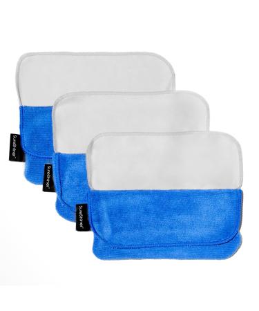 3-Pack Dual Texture Microfiber Cleaning Cloth + Storage Pouch for Eyeglasses Phones Tablets & Other Electronics