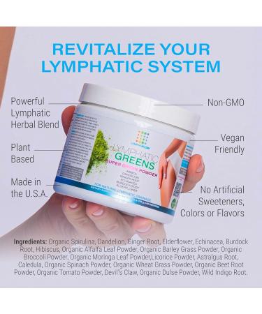 Lymphatic Greens Superfood Powder | Vegan Supplement for Lymphatic Health Post-Surgery Recovery & Detox | 8 OZ - Buy Online on GoSupps.com