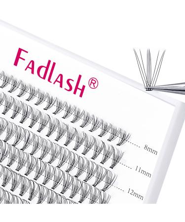 Individual Lashes Fadlash Cluster Eyelashes Extension 10 Root 0.10mm D Curl 8-15mm Mixed Length Eyelashes Individual Cluster Lashes Self-Application DIY Lashes Extensions 8-15mm 10D-0.10-D
