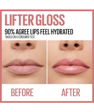 Maybelline Lifter Gloss - Hydrating Lip Gloss with Hyaluronic Acid - High Shine in Reef Peachy Neutral - 0.18 Ounce - Buy Online on GoSupps.com